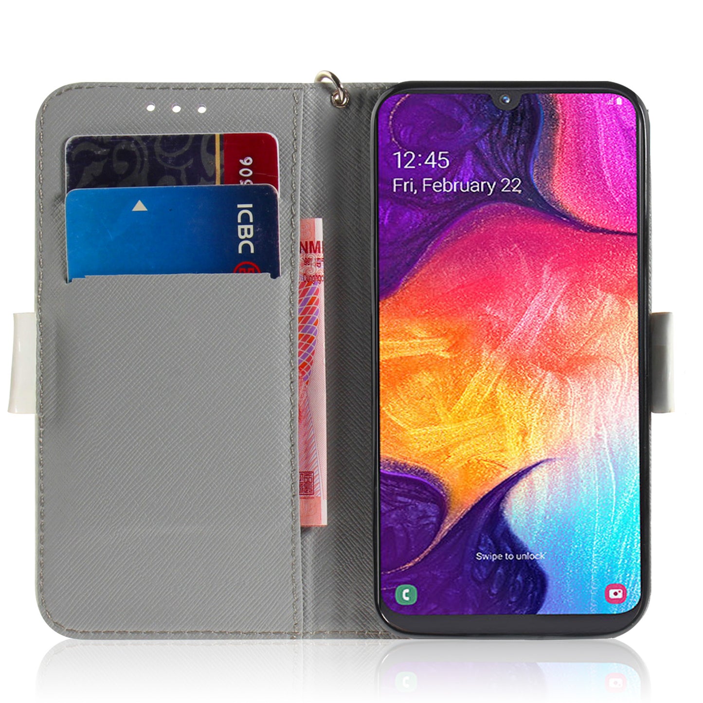 Pattern Printing Light Spot Decor Leather Wallet Case for Samsung Galaxy A50 / A50s / A30s