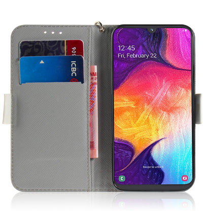 Pattern Printing Light Spot Decor Leather Wallet Case for Samsung Galaxy A50 / A50s / A30s