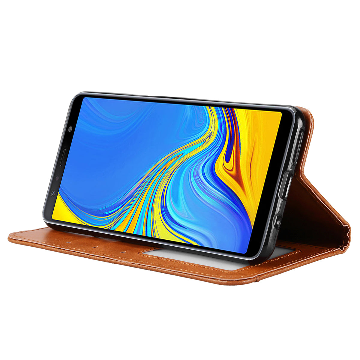Auto-absorbed Classic PU Leather Wallet Stand Phone Case for Samsung Galaxy A50 / A50s / A30s