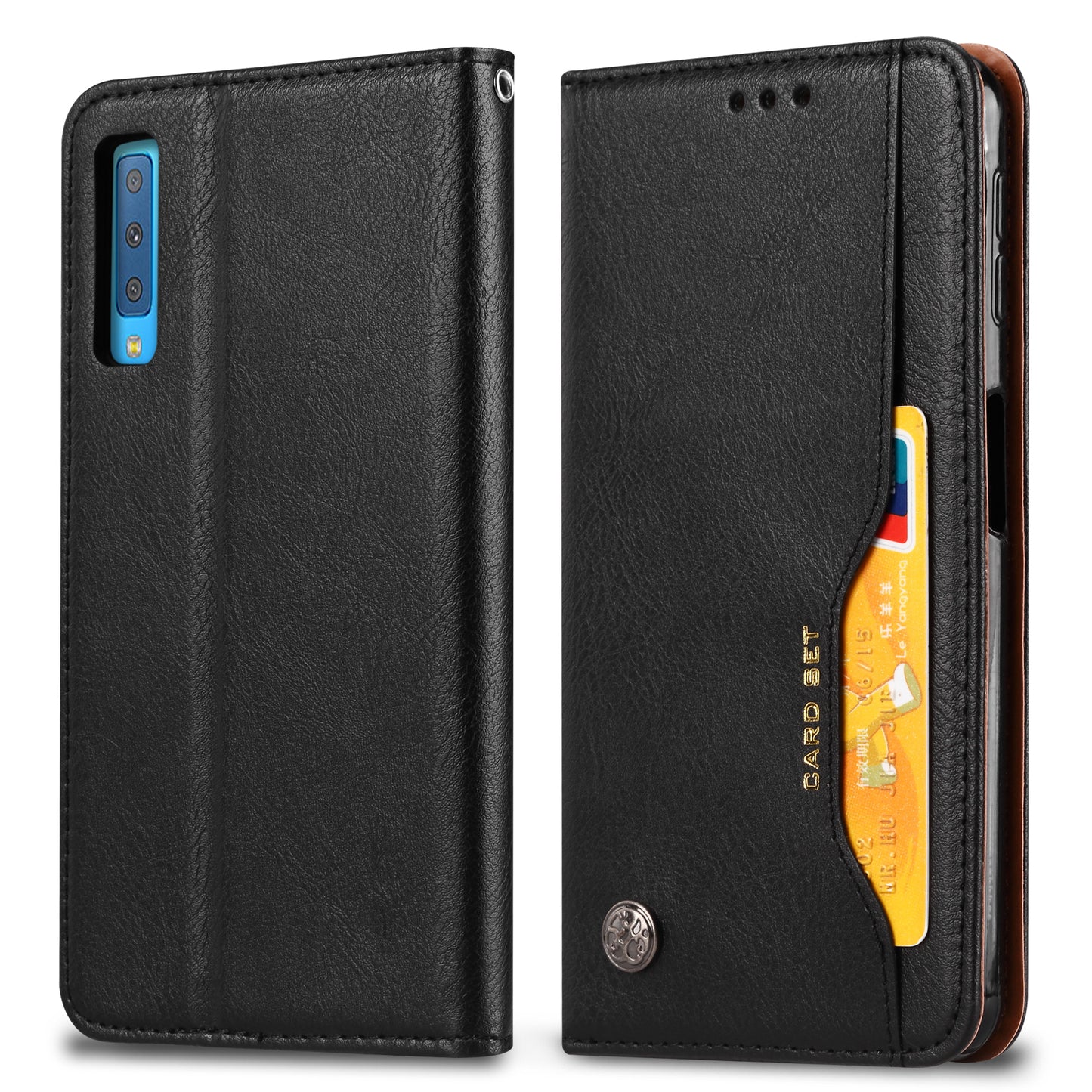 Auto-absorbed Classic PU Leather Wallet Stand Phone Case for Samsung Galaxy A50 / A50s / A30s