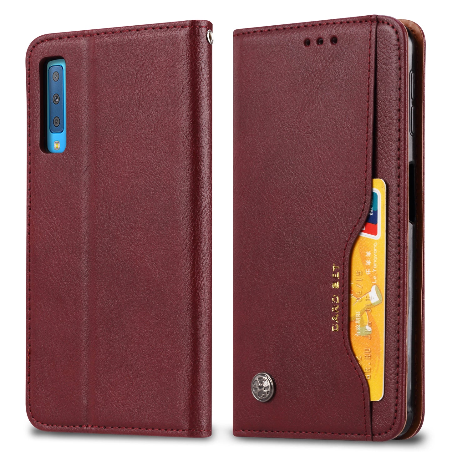 Auto-absorbed Classic PU Leather Wallet Stand Phone Case for Samsung Galaxy A50 / A50s / A30s