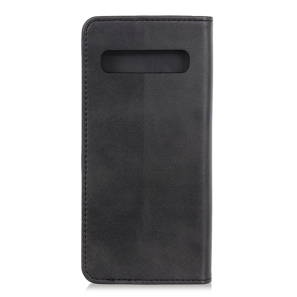 Auto-absorbed Split Leather Wallet Stand Case Shell for Samsung Galaxy S10 Plus