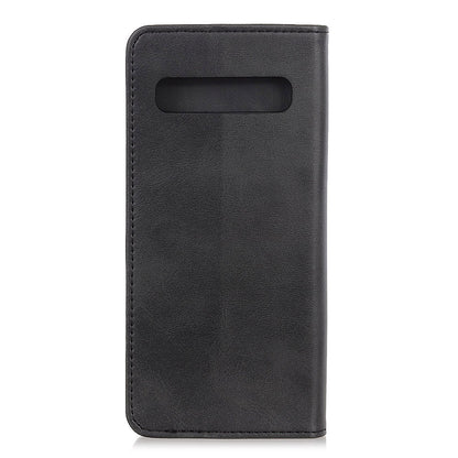Auto-absorbed Split Leather Wallet Stand Case Shell for Samsung Galaxy S10 Plus