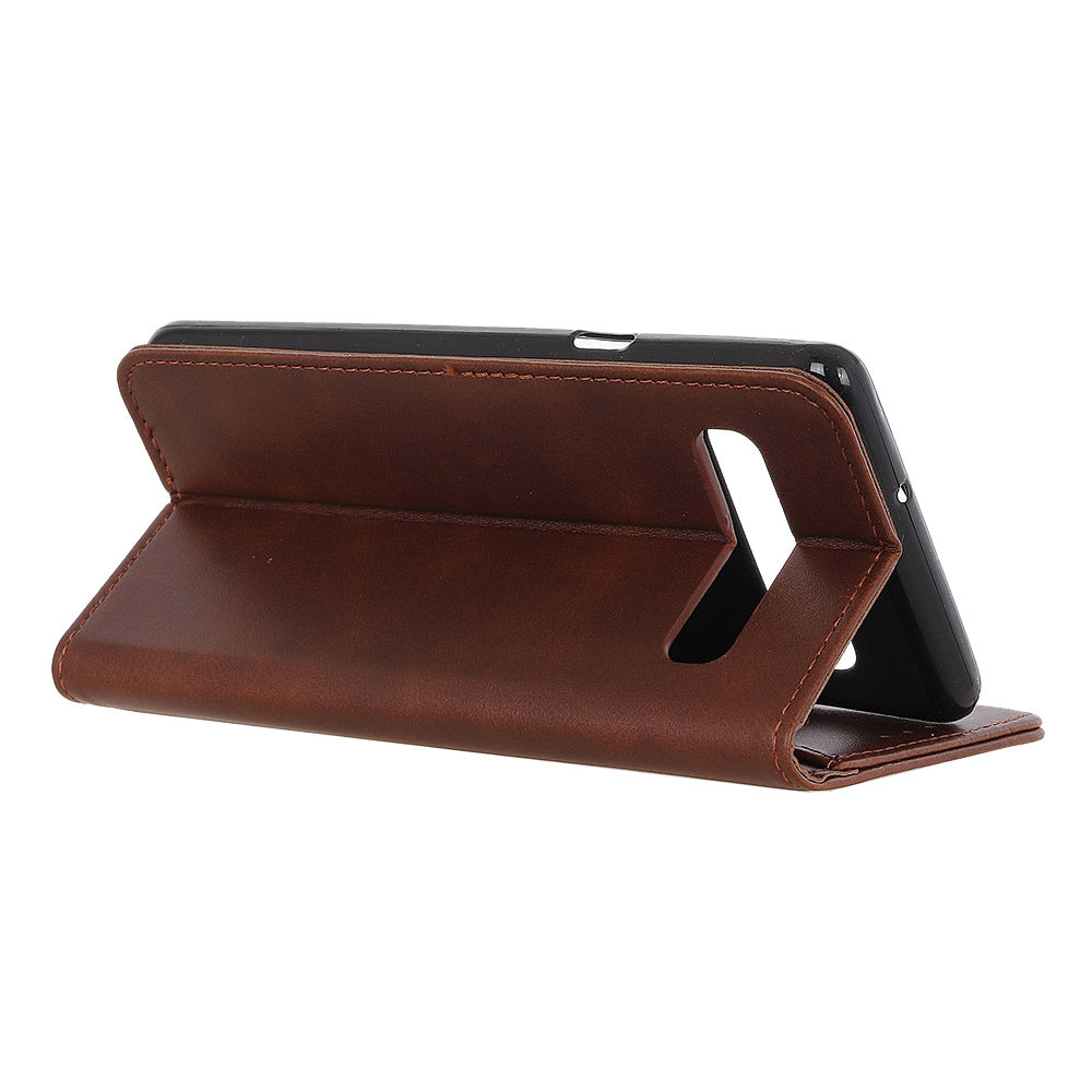 Auto-absorbed Split Leather Wallet Case for Samsung Galaxy S10