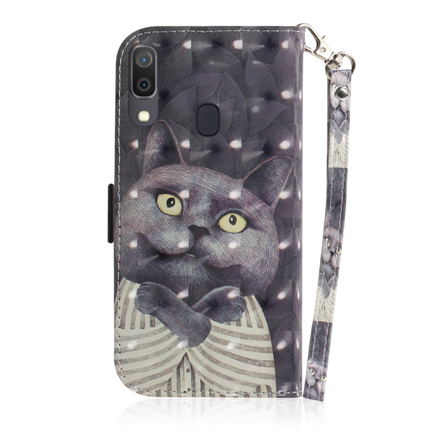 Pattern Printing [Light Spot Decor] Leather Wallet Case for Samsung Galaxy A30 / A20