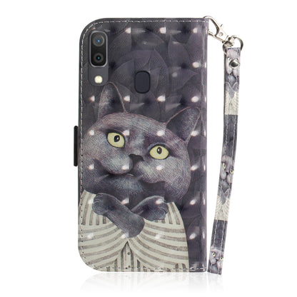 Pattern Printing [Light Spot Decor] Leather Wallet Case for Samsung Galaxy A30 / A20