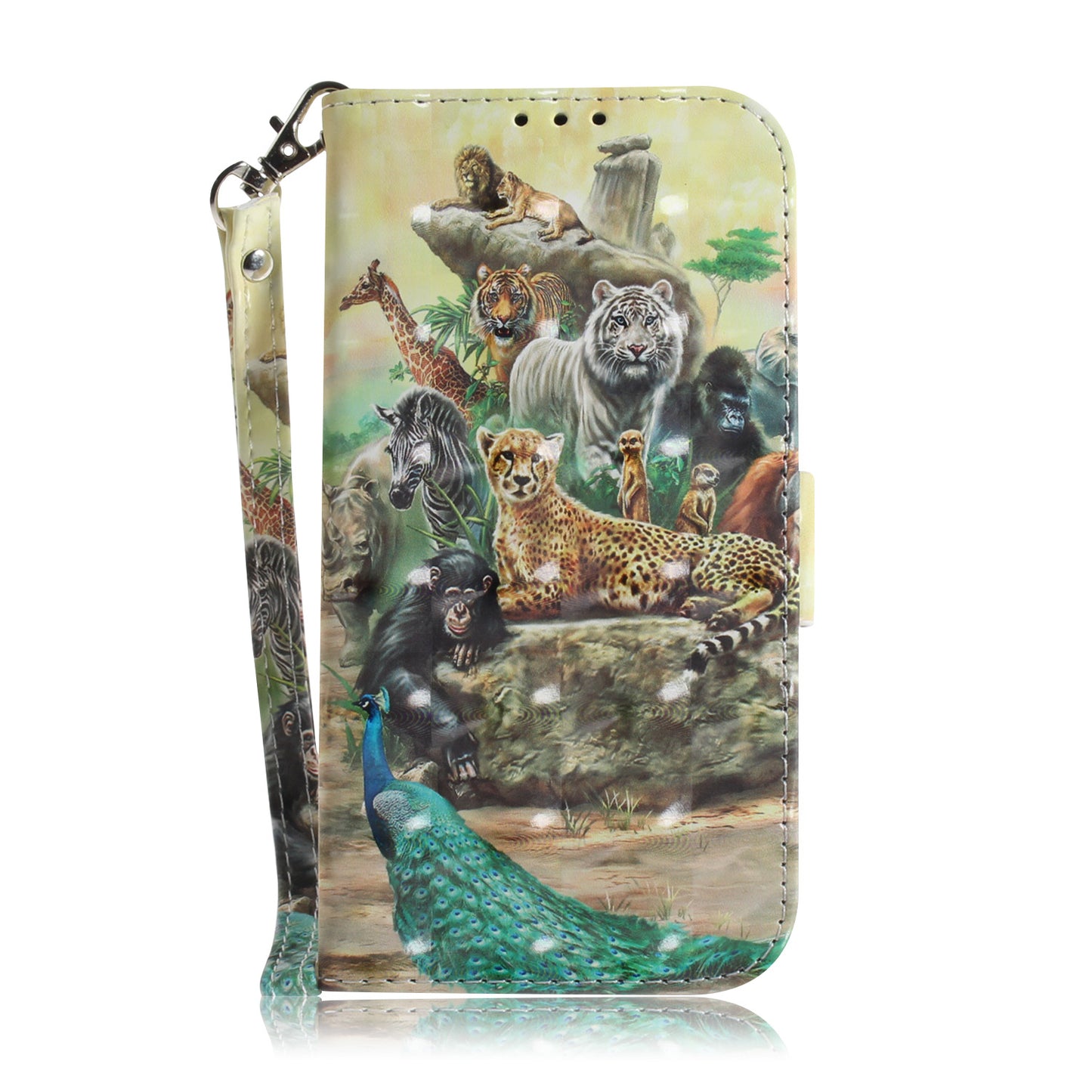 Pattern Printing [Light Spot Decor] Leather Wallet Case for Samsung Galaxy A30 / A20