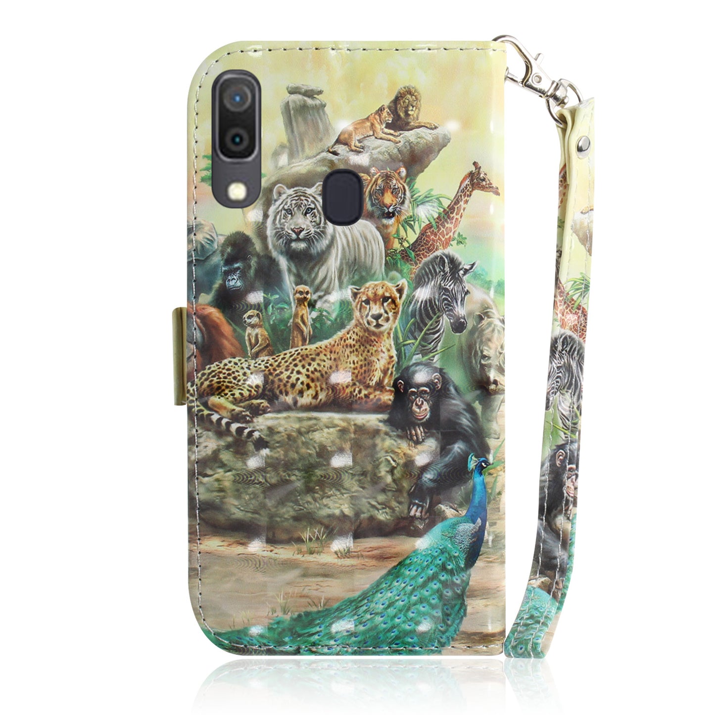 Pattern Printing [Light Spot Decor] Leather Wallet Case for Samsung Galaxy A30 / A20