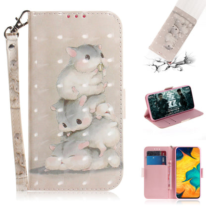 Pattern Printing [Light Spot Decor] Leather Wallet Case for Samsung Galaxy A30 / A20