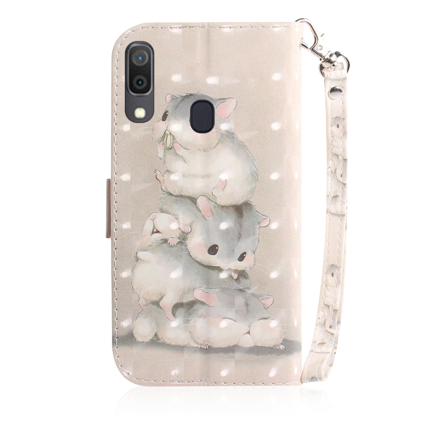 Pattern Printing [Light Spot Decor] Leather Wallet Case for Samsung Galaxy A30 / A20