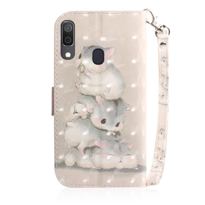 Pattern Printing [Light Spot Decor] Leather Wallet Case for Samsung Galaxy A30 / A20