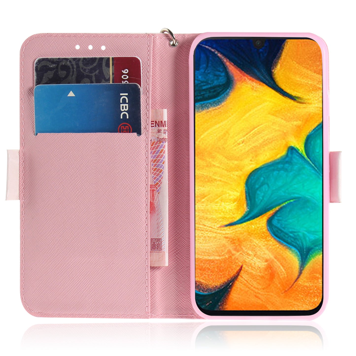 Pattern Printing [Light Spot Decor] Leather Wallet Case for Samsung Galaxy A30 / A20