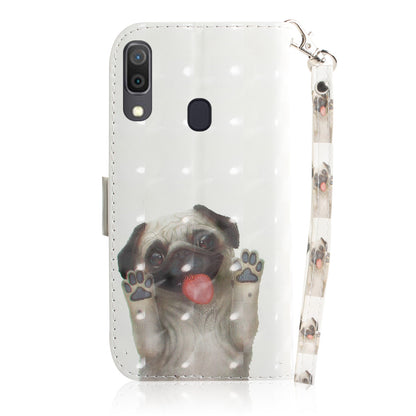 Pattern Printing [Light Spot Decor] Leather Wallet Case for Samsung Galaxy A30 / A20