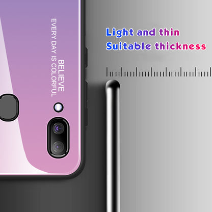 Gradient Color Glass + PC + TPU Hybrid Case for Samsung Galaxy A30/A20