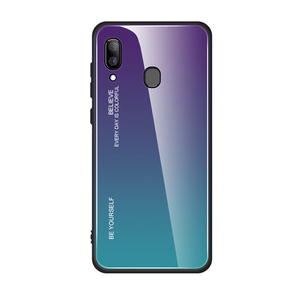 Gradient Color Glass + PC + TPU Hybrid Case for Samsung Galaxy A30/A20