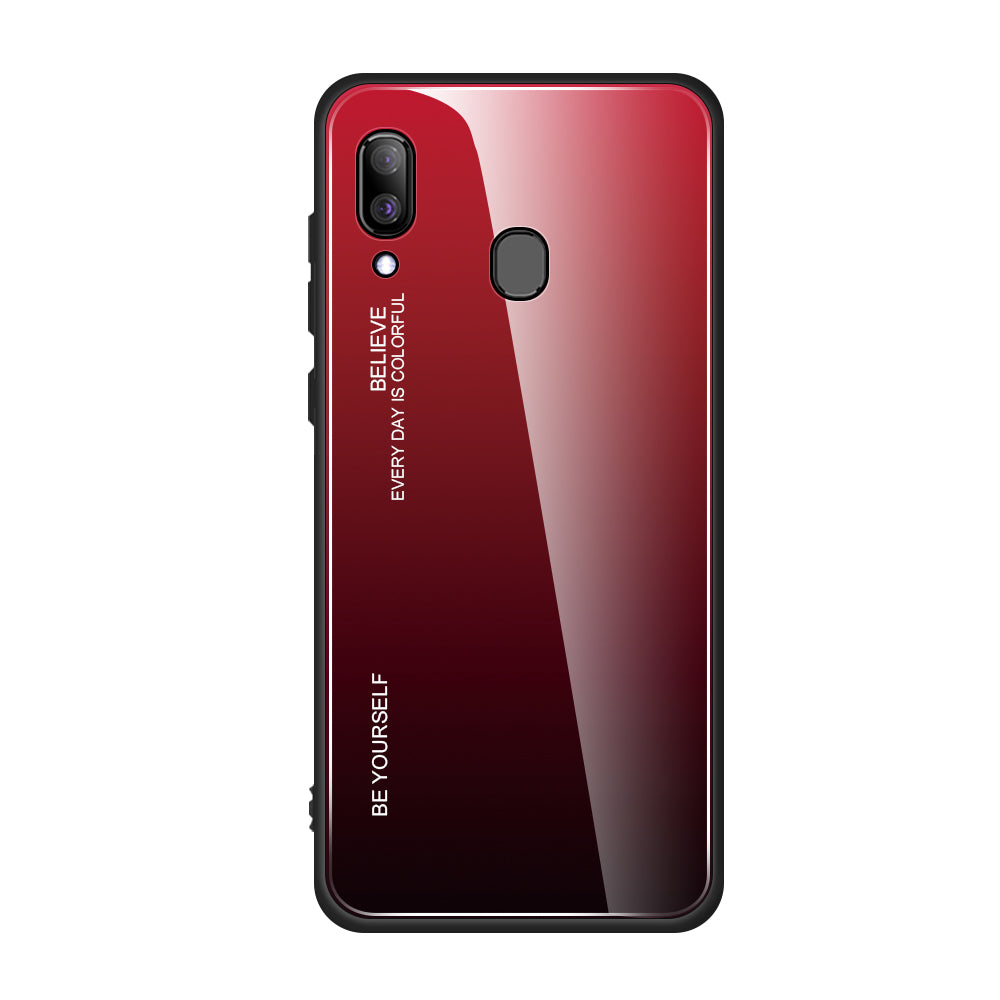 Gradient Color Glass + PC + TPU Hybrid Case for Samsung Galaxy A30/A20