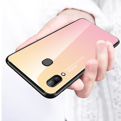 Gradient Color Glass + PC + TPU Hybrid Case for Samsung Galaxy A30/A20