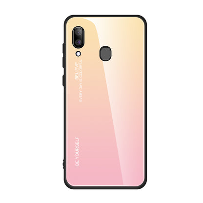 Gradient Color Glass + PC + TPU Hybrid Case for Samsung Galaxy A30/A20