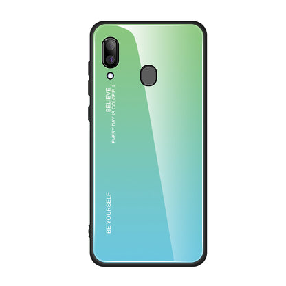 Gradient Color Glass + PC + TPU Hybrid Case for Samsung Galaxy A30/A20