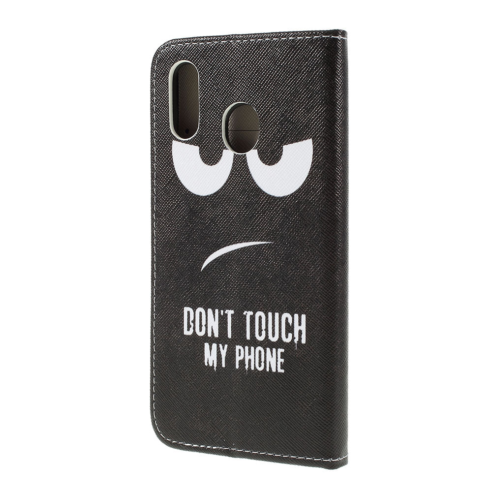 Cross Texture Pattern Printing Leather Wallet Cover for Samsung Galaxy A30/A20