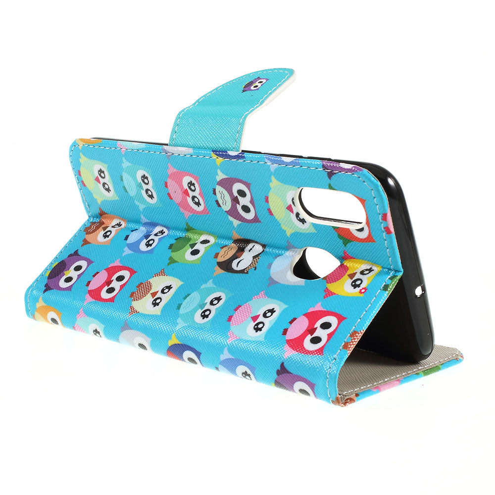 Cross Texture Pattern Printing Leather Wallet Cover for Samsung Galaxy A30/A20