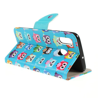 Cross Texture Pattern Printing Leather Wallet Cover for Samsung Galaxy A30/A20