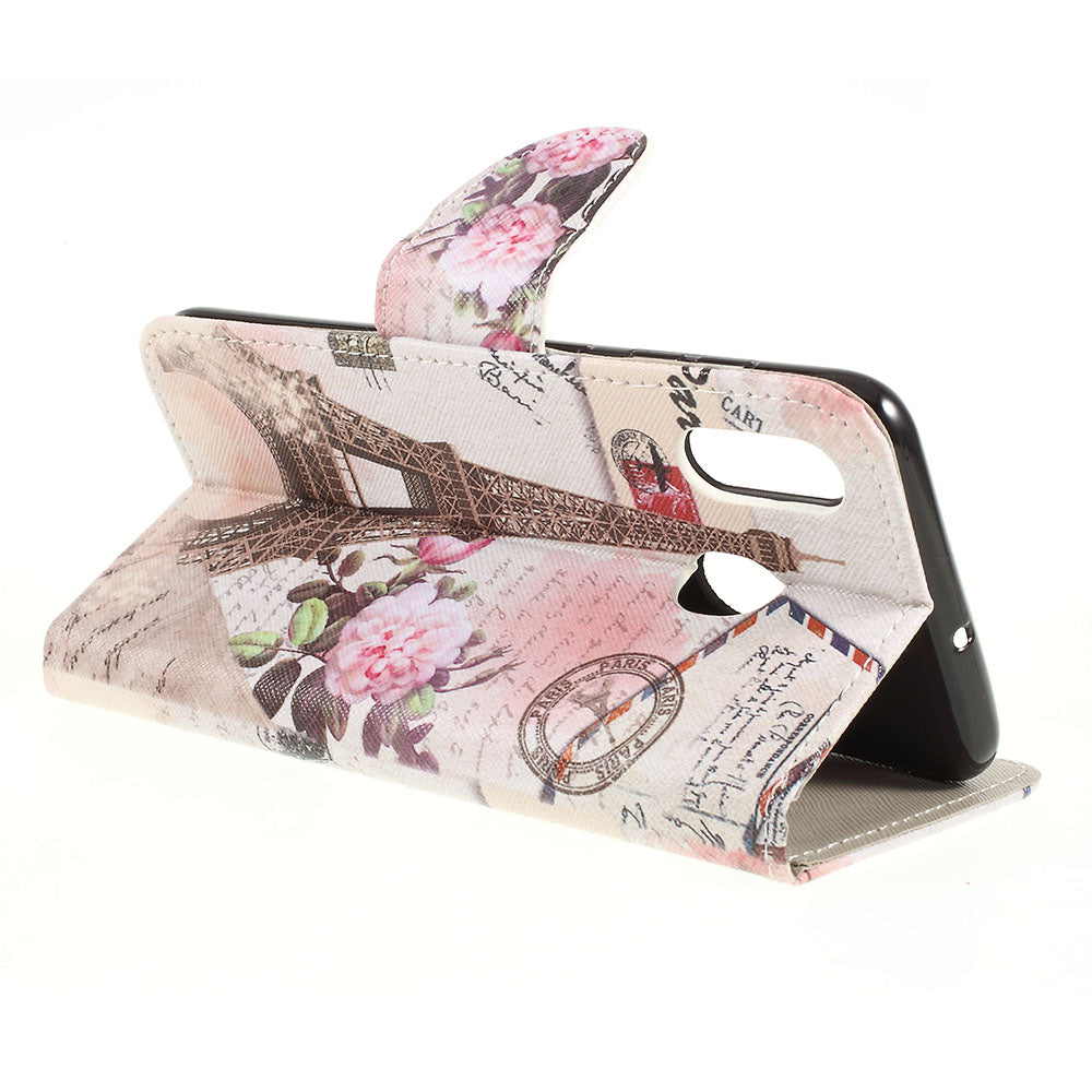 Cross Texture Pattern Printing Leather Wallet Cover for Samsung Galaxy A30/A20