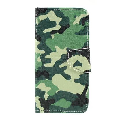 Cross Texture Pattern Printing Leather Wallet Cover for Samsung Galaxy A30/A20
