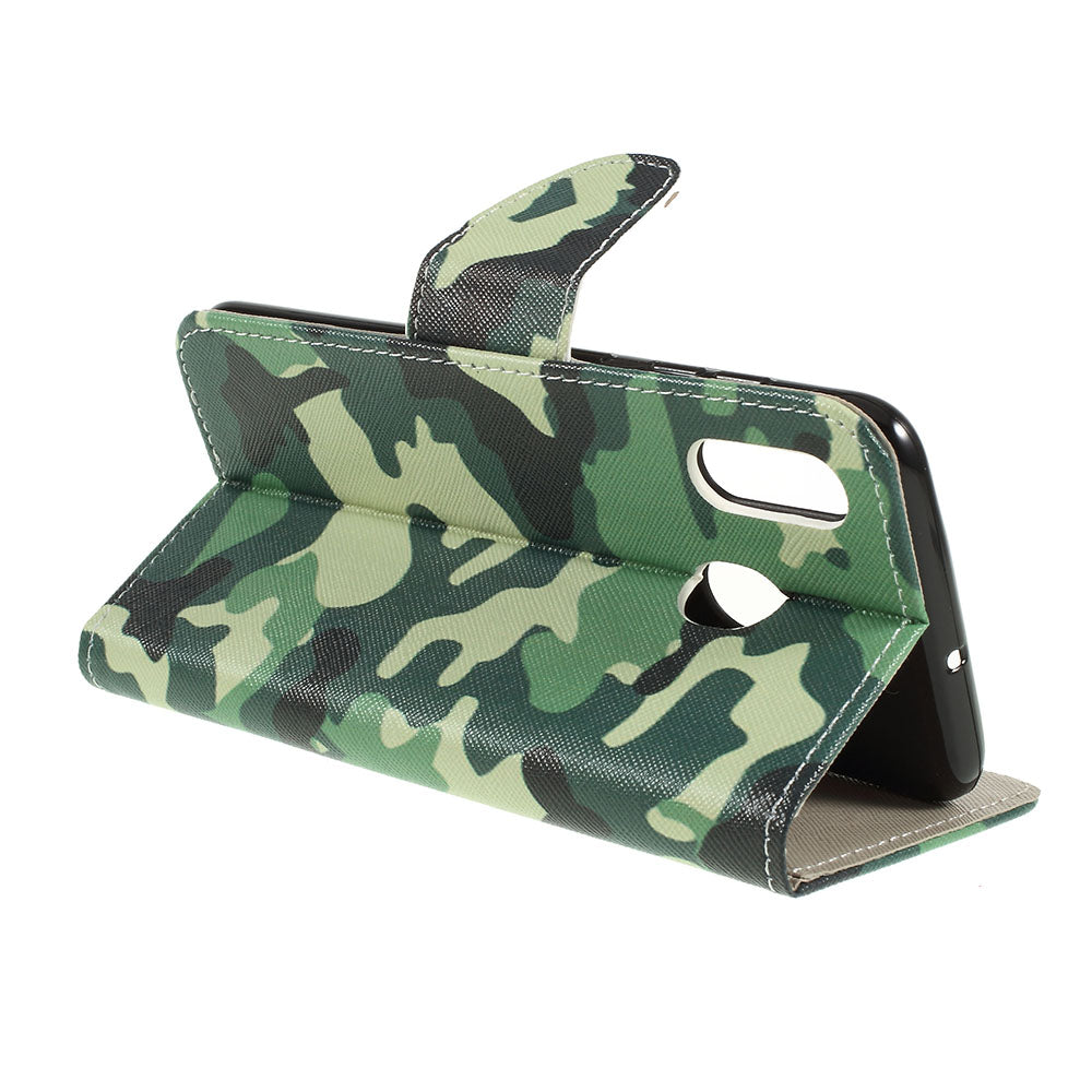 Cross Texture Pattern Printing Leather Wallet Cover for Samsung Galaxy A30/A20