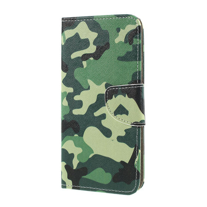 Cross Texture Pattern Printing Leather Wallet Cover for Samsung Galaxy A30/A20