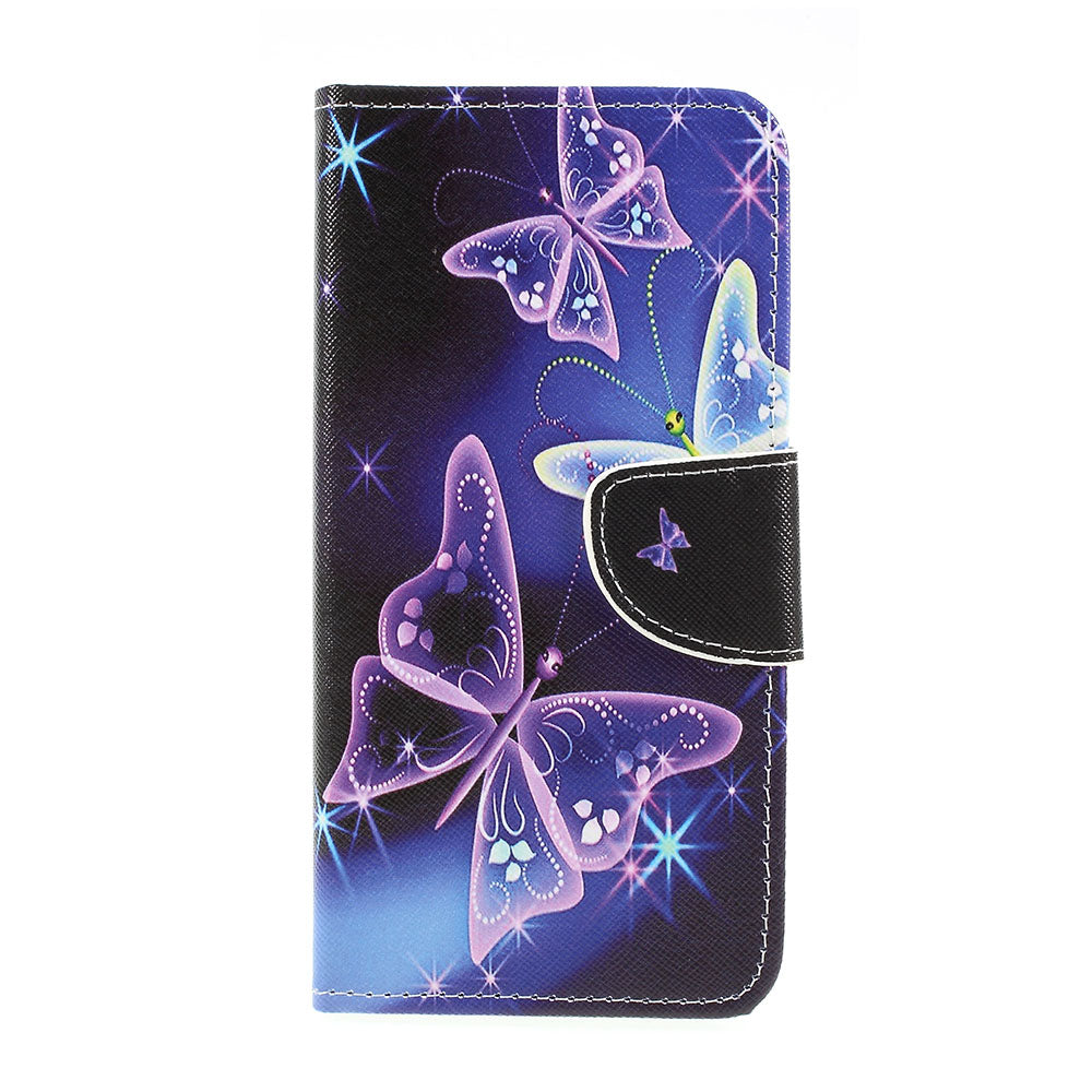 Cross Texture Pattern Printing Leather Wallet Cover for Samsung Galaxy A30/A20