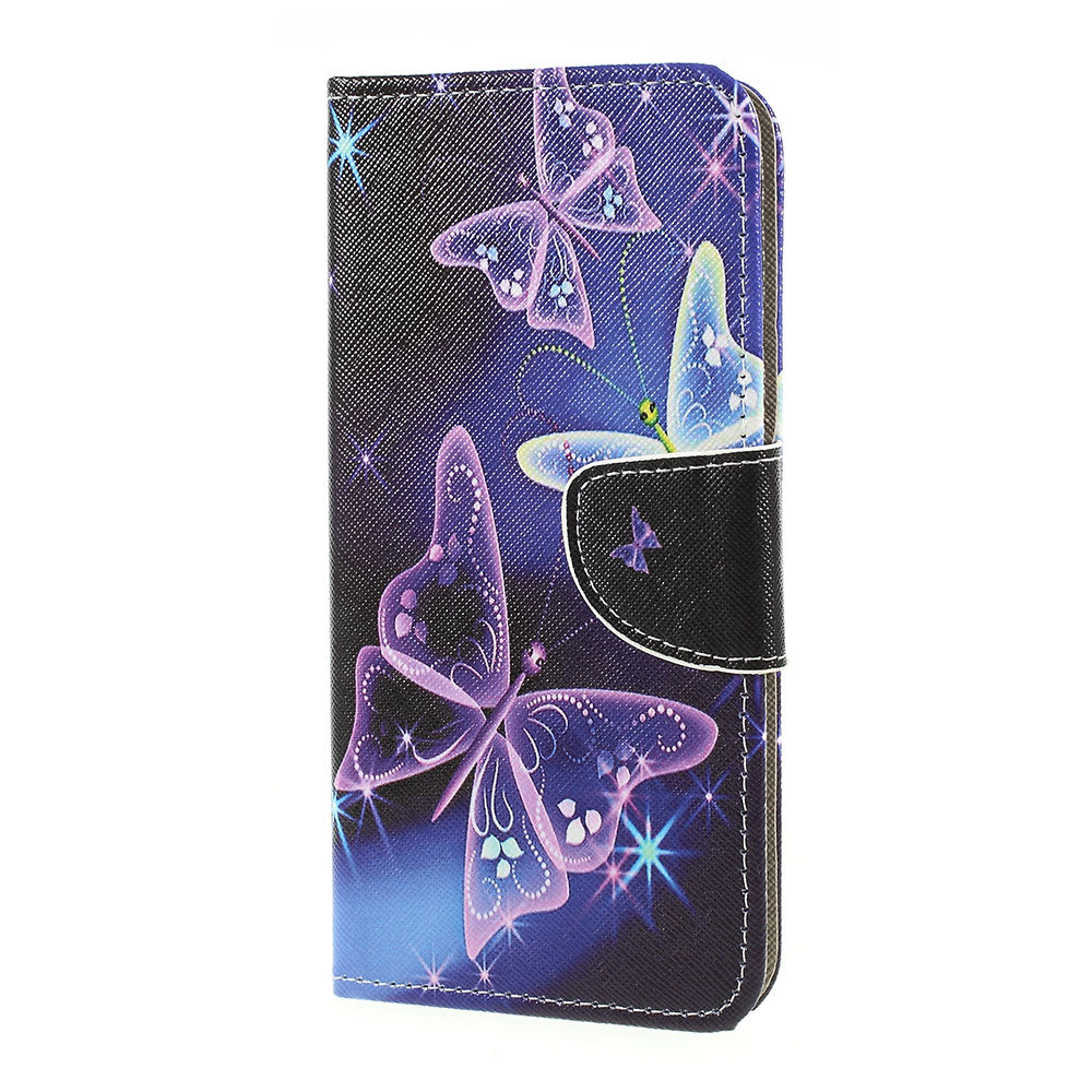 Cross Texture Pattern Printing Leather Wallet Cover for Samsung Galaxy A30/A20