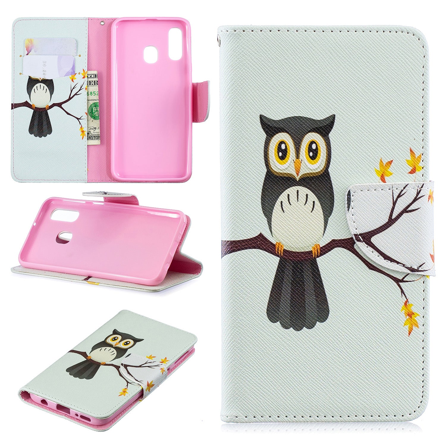 Pattern Printing PU Leather Flip Cell Phone Case for Samsung Galaxy A40
