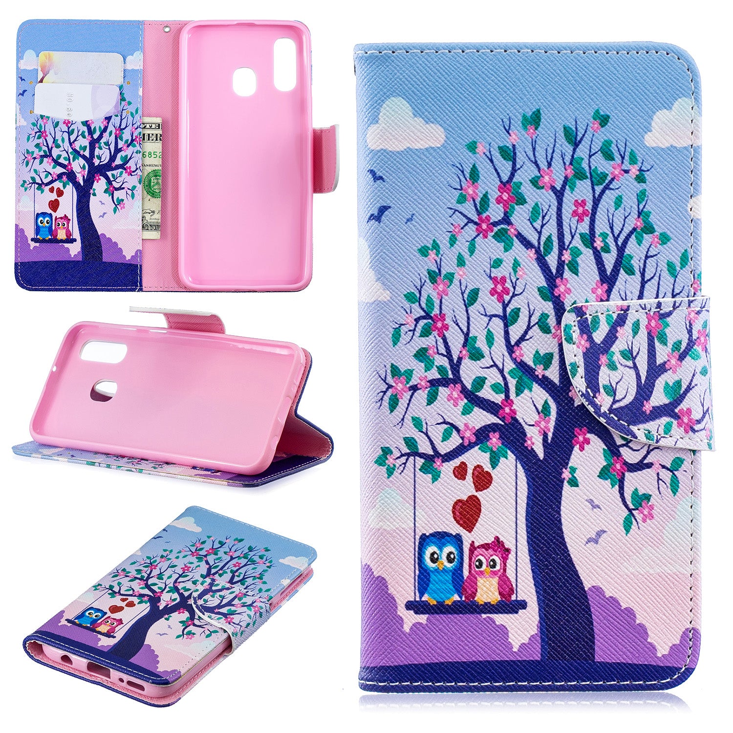 Pattern Printing PU Leather Flip Cell Phone Case for Samsung Galaxy A40