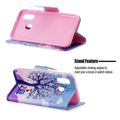 Pattern Printing PU Leather Flip Cell Phone Case for Samsung Galaxy A40