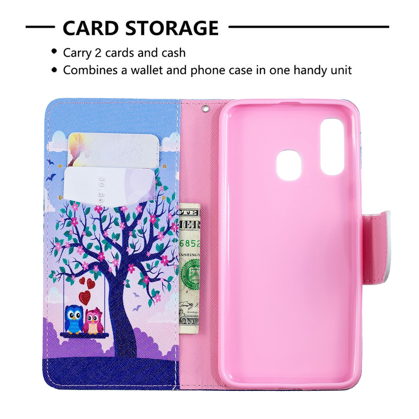 Pattern Printing PU Leather Flip Cell Phone Case for Samsung Galaxy A40