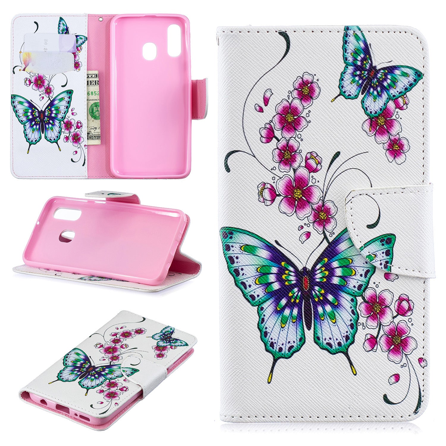 Pattern Printing PU Leather Flip Cell Phone Case for Samsung Galaxy A40