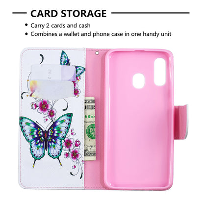 Pattern Printing PU Leather Flip Cell Phone Case for Samsung Galaxy A40