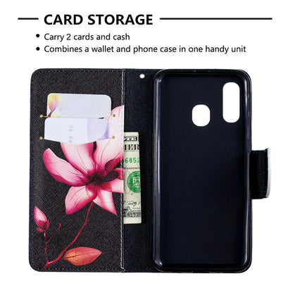 Pattern Printing PU Leather Flip Cell Phone Case for Samsung Galaxy A40
