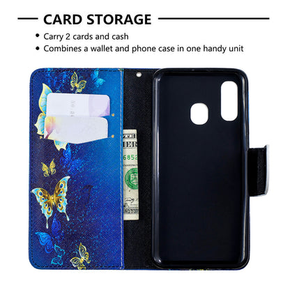 Pattern Printing PU Leather Flip Cell Phone Case for Samsung Galaxy A40