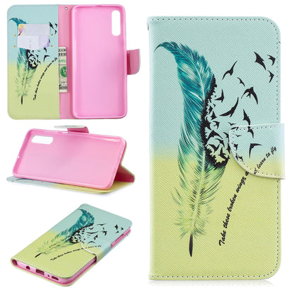 Pattern Printing PU Leather Wallet Stand Flip Cover for Samsung Galaxy A70