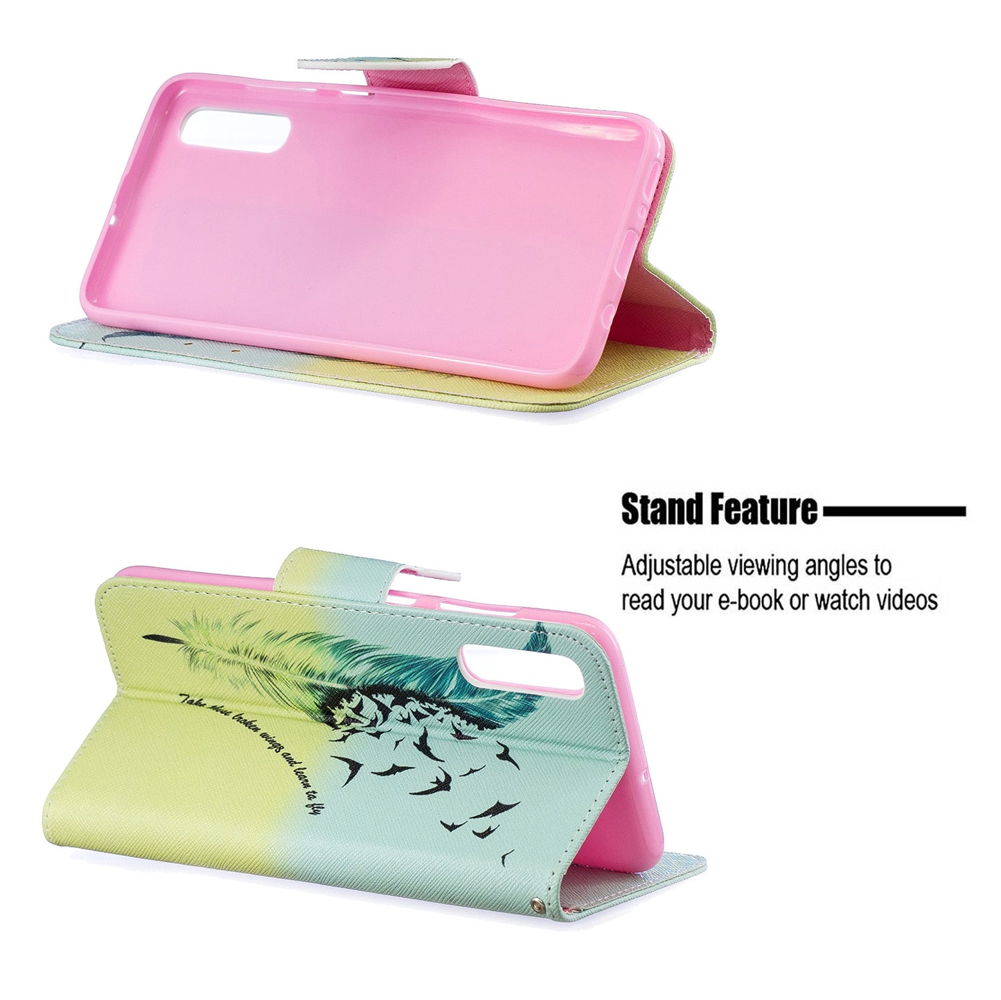 Pattern Printing PU Leather Wallet Stand Flip Cover for Samsung Galaxy A70