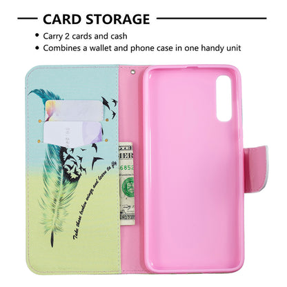 Pattern Printing PU Leather Wallet Stand Flip Cover for Samsung Galaxy A70