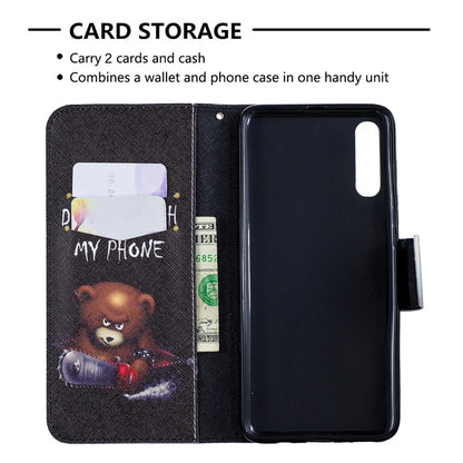 Pattern Printing PU Leather Wallet Stand Flip Cover for Samsung Galaxy A70