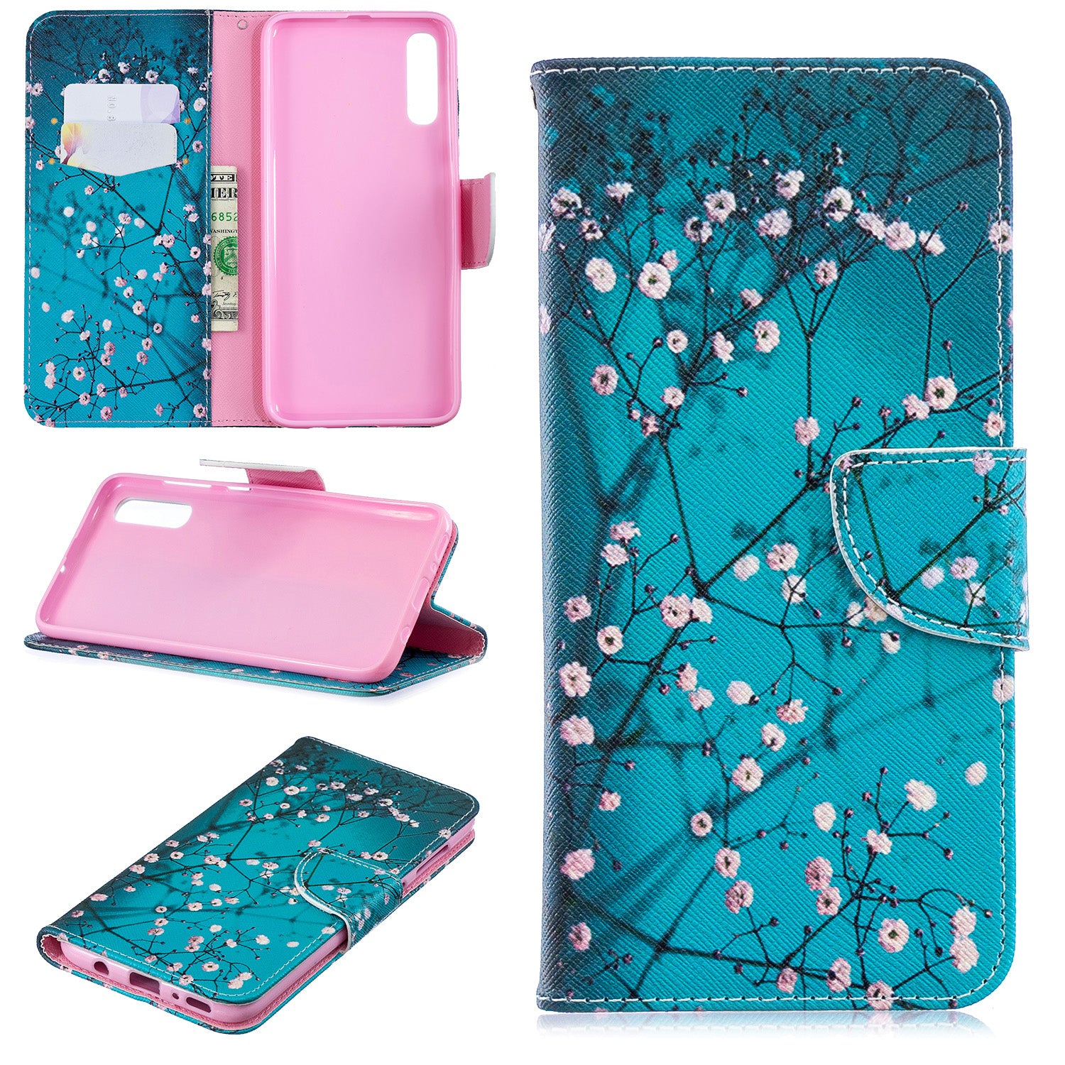 Pattern Printing PU Leather Wallet Stand Flip Cover for Samsung Galaxy A70