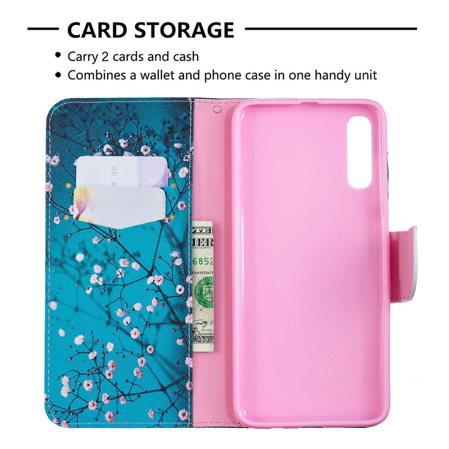 Pattern Printing PU Leather Wallet Stand Flip Cover for Samsung Galaxy A70