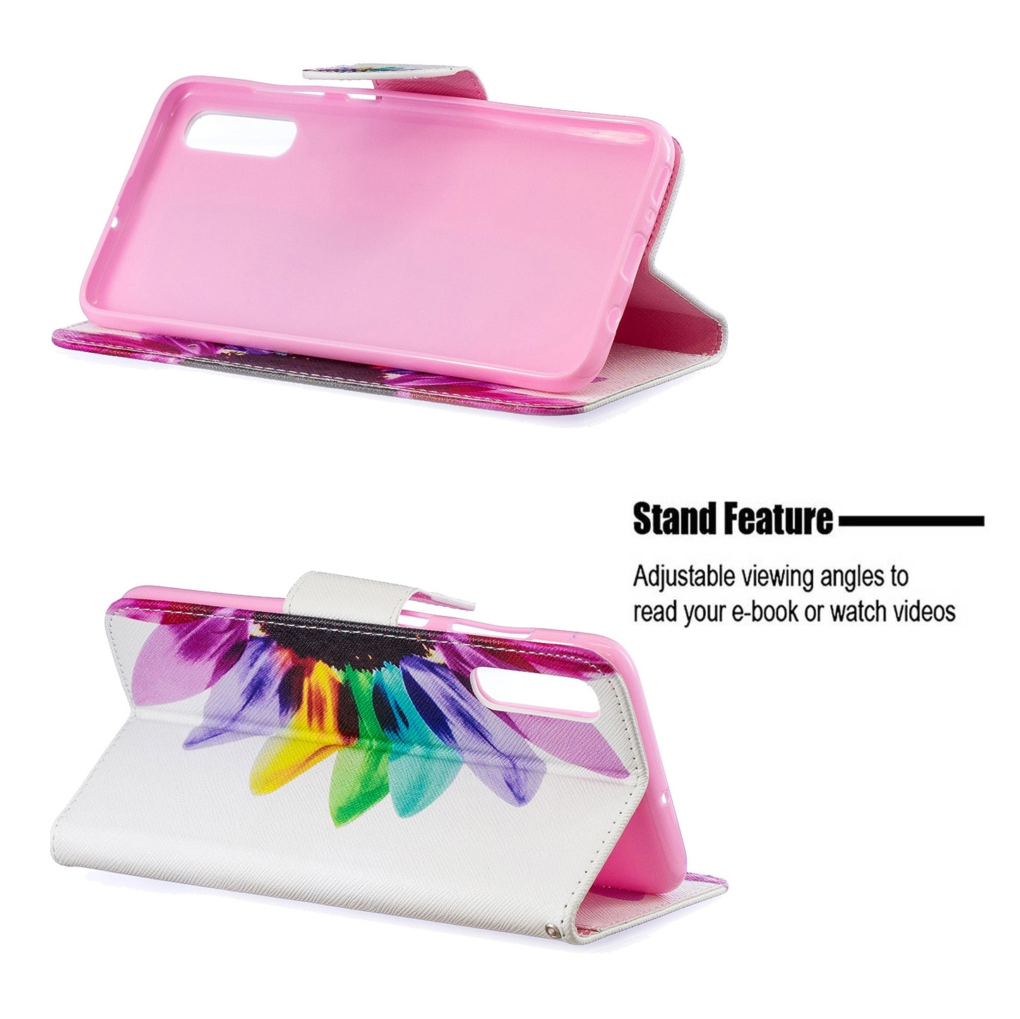 Pattern Printing PU Leather Wallet Stand Flip Cover for Samsung Galaxy A70