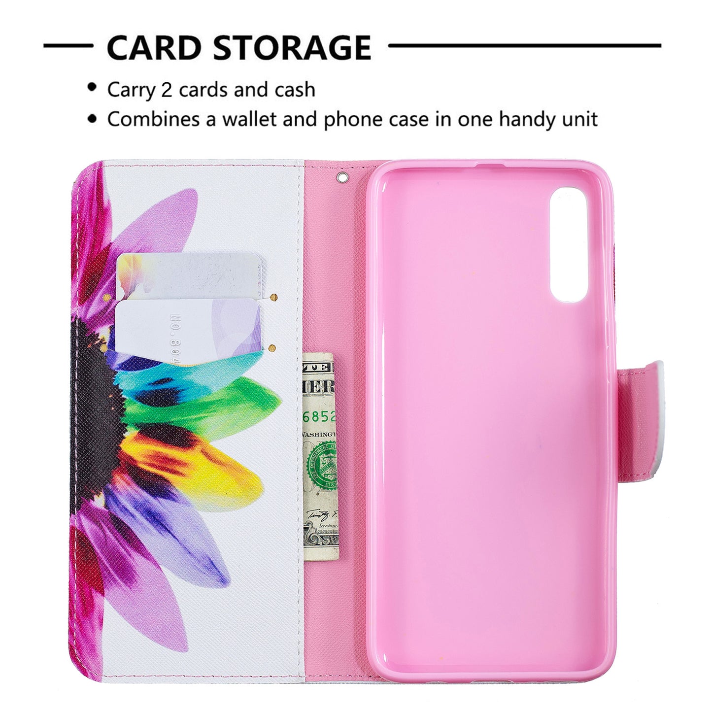 Pattern Printing PU Leather Wallet Stand Flip Cover for Samsung Galaxy A70