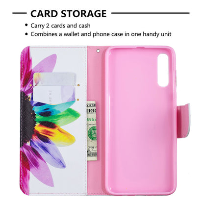 Pattern Printing PU Leather Wallet Stand Flip Cover for Samsung Galaxy A70