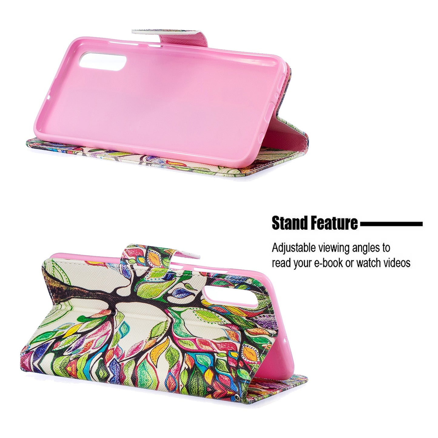 Pattern Printing PU Leather Wallet Stand Flip Cover for Samsung Galaxy A70